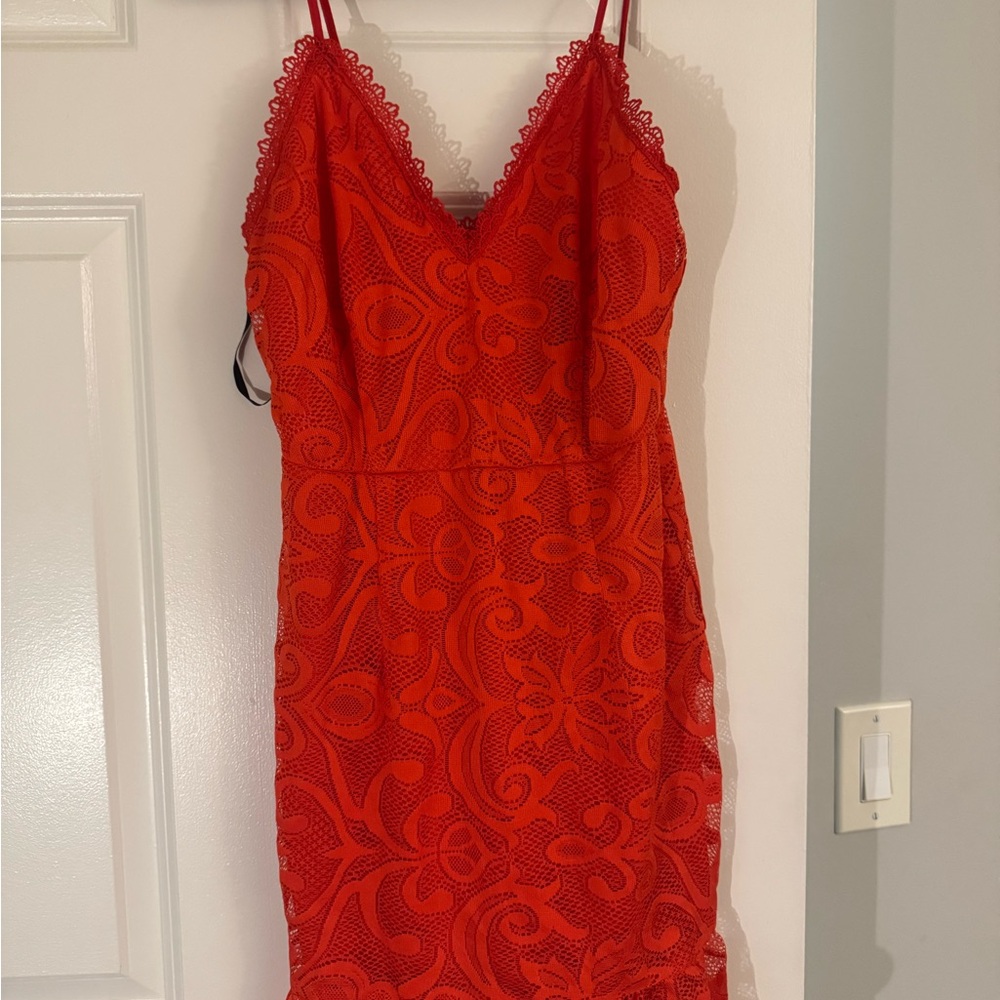 Missguided Red Lace Dress